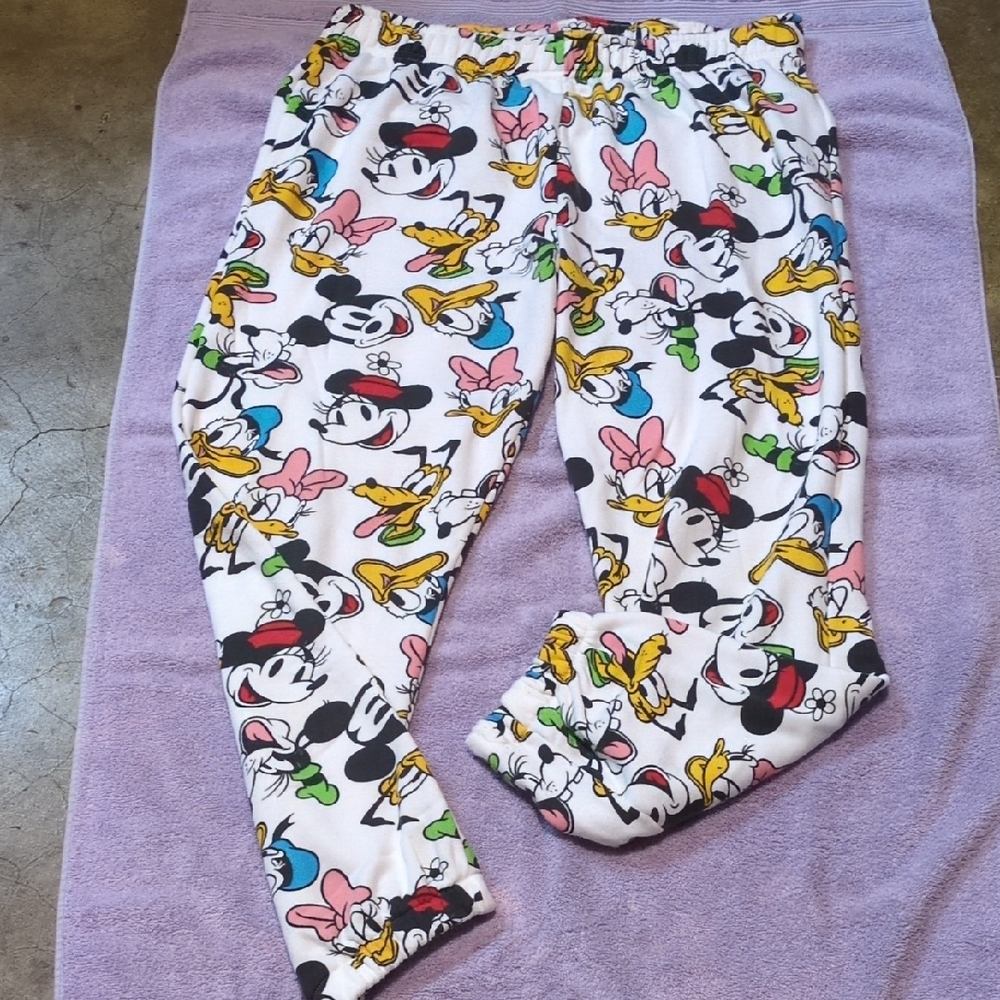 Women's Cartoon Print Joggers - White